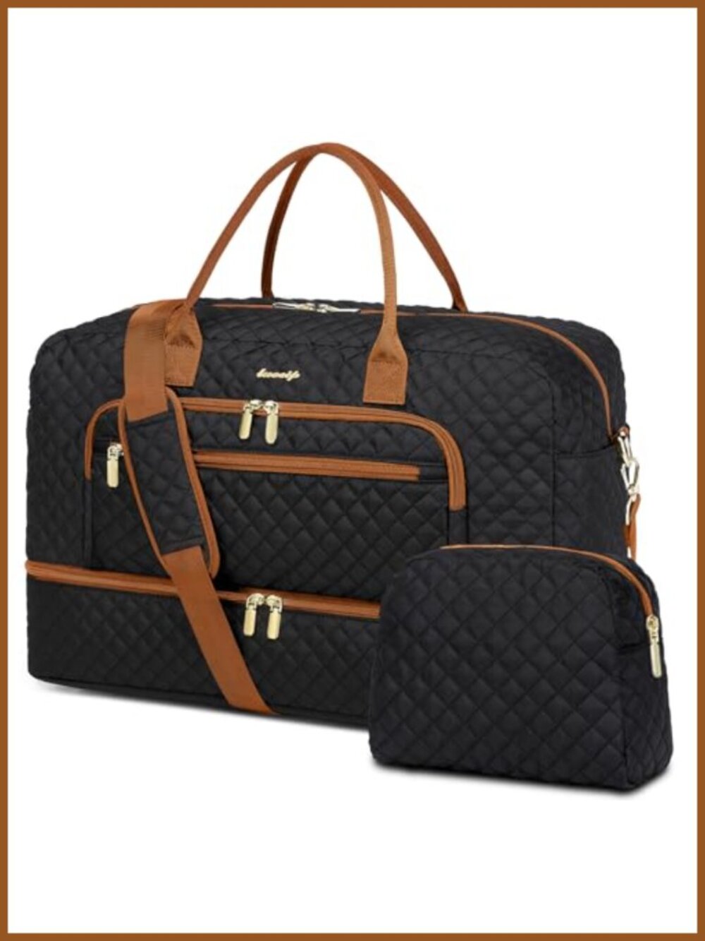 Large Travel Duffle Bag Weekender Carry-On Overnight with Shoe Compartment Wet